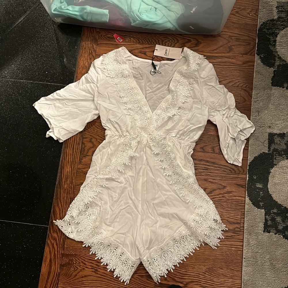 White romper brand new with tags size small